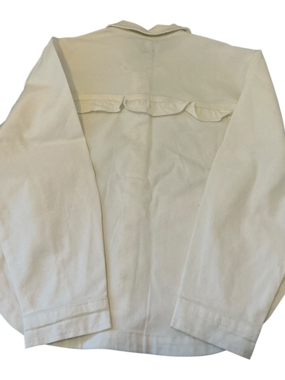GAP Cream Ruffle-Trim Button-Front Jacket - Picture 2 of 9